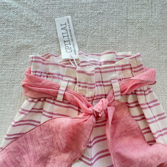 Opililai Pink & White Striped Linen Blend Peasant Pants 24mo - Picture 3 of 8